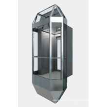 Glass Elevator with Hairline Stainless Steel (KJX-102G)